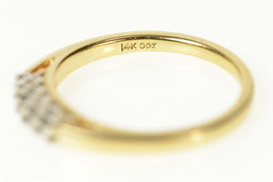 14K Classic Diamond Petitee Trellis Wedding Band Ring Size 7.25 Yellow Gold