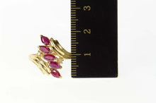Load image into Gallery viewer, 14K Marquise Ruby Diamond Bypass Statement Ring Size 7.75 Yellow Gold