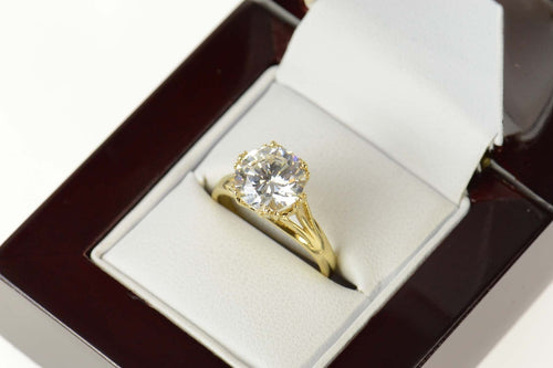 14K Round Classic Solitaire Travel Engagement Ring Size 6 Yellow Gold