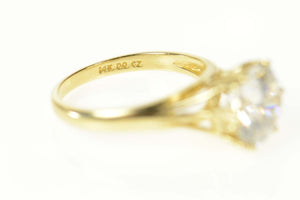 14K Round Classic Solitaire Travel Engagement Ring Size 6 Yellow Gold
