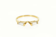 Load image into Gallery viewer, 10K Baguette Cubic Zirconia Wedding Band Ring Size 6 Yellow Gold