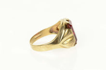 Load image into Gallery viewer, 10K 1960&#39;s Emerald Syn. Ruby Solitaire Ring Size 9.75 Yellow Gold