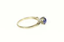 Load image into Gallery viewer, 10K Retro Syn. Blue Star Sapphire Classic Ring Size 6 White Gold