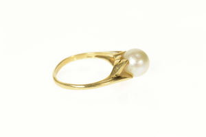 10K Classic Pearl Simple Statement Ring Size 4.5 Yellow Gold