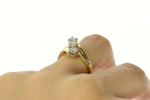 14K 0.63 Ctw Retro Diamond Bypass Engagement Ring Size 6.75 Yellow Gold