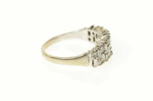 Load image into Gallery viewer, 18K 0.90 Ctw Retro Cluster Diamond Wedding Band Ring Size 7.25 White Gold