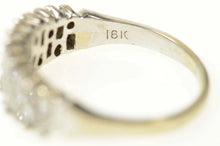 Load image into Gallery viewer, 18K 0.90 Ctw Retro Cluster Diamond Wedding Band Ring Size 7.25 White Gold
