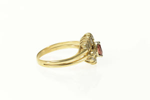 14K Ctw Ruby Diamond Bridal Set Engagement Ring Size 8.75 Yellow Gold