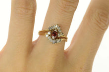 Load image into Gallery viewer, 14K Ctw Ruby Diamond Bridal Set Engagement Ring Size 8.75 Yellow Gold