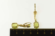 Load image into Gallery viewer, 14K Peridot Dangle CZ Baguette Accent Statement Earrings Yellow Gold