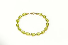 Load image into Gallery viewer, 14K Peridot Pear Cut Classic Statement Tennis Bracelet 6.75&quot; Yellow Gold