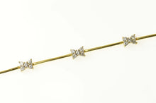 Load image into Gallery viewer, 18K Cubic Zirconia Cluster Bar Link Tennis Bracelet 7.25&quot; Yellow Gold