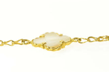 Load image into Gallery viewer, 18K Mother of Pearl Flower Statement Chain Bracelet 7.25&quot; Yellow Gold