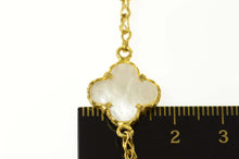Load image into Gallery viewer, 18K Mother of Pearl Flower Statement Chain Bracelet 7.25&quot; Yellow Gold