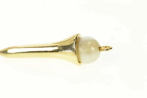 14K Pearl Accented Golf Tee Golfer 3D Charm/Pendant Yellow Gold