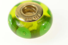 Load image into Gallery viewer, 14K Pandora Murano Green Glass Designer Charm/Pendant Yellow Gold