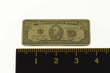 Load image into Gallery viewer, 14K Ornate $10 Bill Ten Dollar Bar Cash Money Yellow Gold