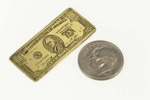14K Ornate $10 Bill Ten Dollar Bar Cash Money Yellow Gold