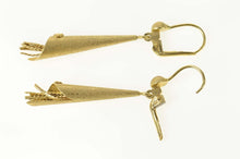 Load image into Gallery viewer, 14K Retro Dangle Fringe Drop Statement Earrings Yellow Gold