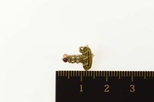 10K Alpha Lambda Delta Seed Pearl Lapel Pin/Brooch Yellow Gold