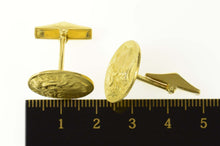 Load image into Gallery viewer, 18K Ancient Greek Coin Tribute Ornate Cuff Links Yellow Gold