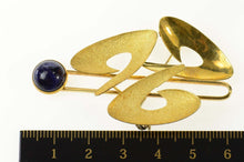 Load image into Gallery viewer, 18K Retro Sodalite Wavy Abstract Statement Pin/Brooch Yellow Gold