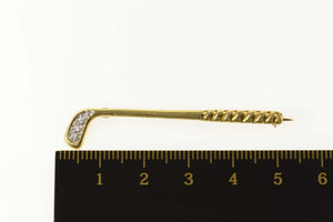 14K Diamond Golf Club Putter Golfer Pin/Brooch Yellow Gold