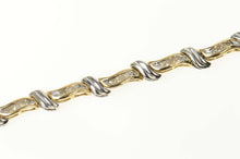 Load image into Gallery viewer, 10K 0.67 Ctw Two Tone Diamond Wavy Tennis Bracelet 7.25&quot; Yellow Gold