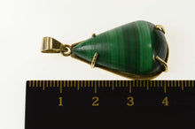 Load image into Gallery viewer, 14K Pear Malachite Natural Cabochon Statement Pendant Yellow Gold