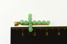 Load image into Gallery viewer, 14K Green Agate Sphere Cross Christian Faith Pendant Yellow Gold