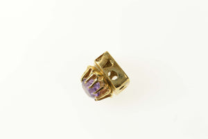 14K 3D Ornate Amethyst Squared Slide Bracelet Charm/Pendant Yellow Gold