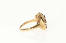 Load image into Gallery viewer, 14K 1930&#39;s Ruby Diamond Retro Ornate Statement Ring Size 5 Yellow Gold