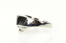Load image into Gallery viewer, 14K Diamond Black Onyx Squared D﻿esigner Bernard Passman Statement Ring Size 6.25 White Gold