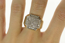 Load image into Gallery viewer, 10K 0.60 Ctw Squared Diamond Men&#39;s Statement Ring Size 10 Yellow Gold