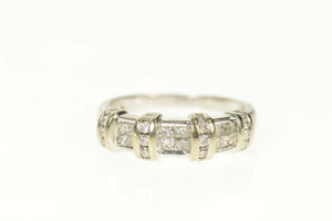 14K 0.56 Ctw Princess Diamond Wedding Band Ring Size 6.25 White Gold