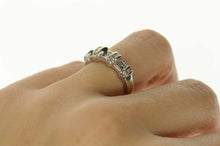 Load image into Gallery viewer, 14K 0.56 Ctw Princess Diamond Wedding Band Ring Size 6.25 White Gold