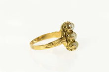 Load image into Gallery viewer, 18K Ornate Victorian Pearl Filigree Engagement Ring Size 4.25 Yellow Gold
