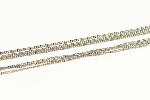 18K Triple Layered Curb Link Fancy Chain Necklace 17.25
