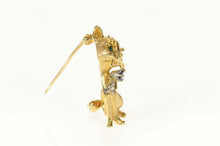 Load image into Gallery viewer, 14K Diamond Sapphire Emerald Cat Kitty Retro Pin/Brooch Yellow Gold