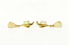 Load image into Gallery viewer, 18K Natural Opal Dangle Ornate Statement Earrings Yellow Gold