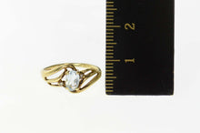 Load image into Gallery viewer, 10K Oval Blue Topaz Diamond Accent Wavy Ring Size 5.5 Yellow Gold