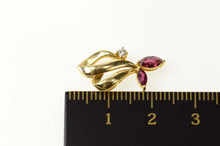 Load image into Gallery viewer, 14K Marquise Ruby Diamond Wavy Statement Pendant Yellow Gold