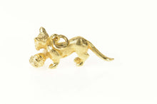 Load image into Gallery viewer, 14K 3D Cat Yarn Ball Kitty Kitten Pet Charm/Pendant Yellow Gold