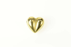 14K Flush Diamond Encrusted Rounded Heart Love Pendant Yellow Gold