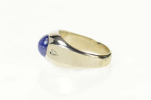 Load image into Gallery viewer, 14K Blue Syn. Star Sapphire Diamond Men&#39;s Ring Size 11.25 White Gold