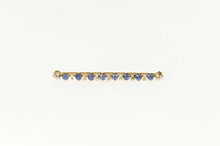 Load image into Gallery viewer, 14K Victorian Cornflower Sapphire Seed Pearl Bar Pin/Brooch Yellow Gold