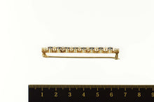 Load image into Gallery viewer, 14K Victorian Cornflower Sapphire Seed Pearl Bar Pin/Brooch Yellow Gold