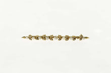 Load image into Gallery viewer, 14K Victorian Seed Pearl Ornate Vine Bar Pin/Brooch Yellow Gold