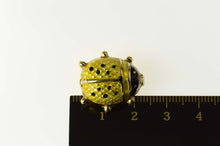 Load image into Gallery viewer, 14K Black &amp; Yellow Enamel Lady Bug Life Symbol Pin/Brooch Yellow Gold