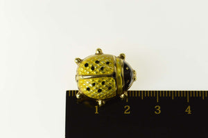 14K Black & Yellow Enamel Lady Bug Life Symbol Pin/Brooch Yellow Gold